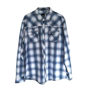 Various Artists | Blue Plaid Western Shirt Sz XL